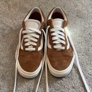 Vans Classic Brown Suede and White Womans Sneakers